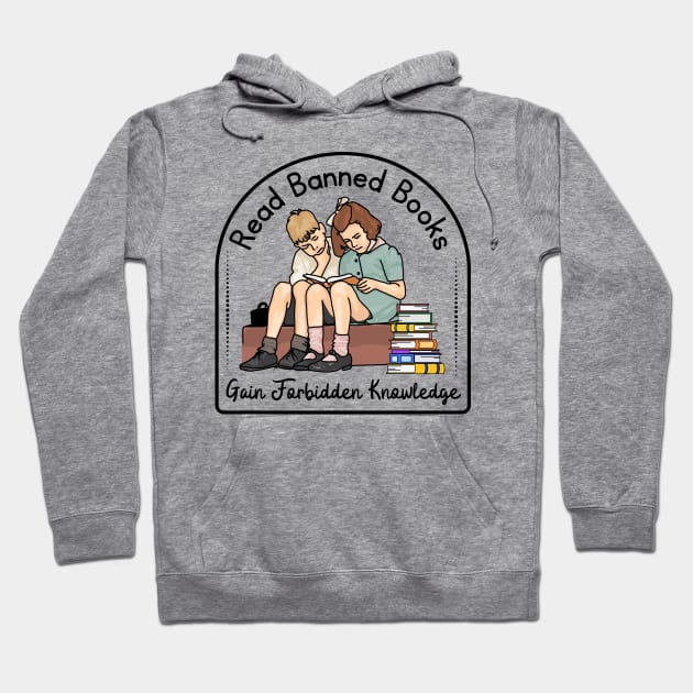 Forbidden Knowledge With Banned Books Hoodie by Slightly Unhinged